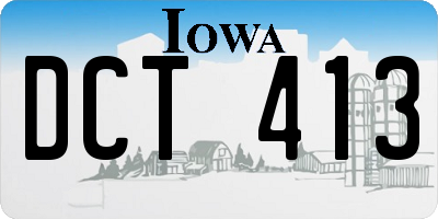 IA license plate DCT413