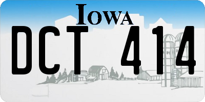 IA license plate DCT414