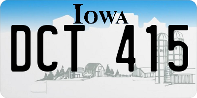 IA license plate DCT415