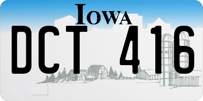 IA license plate DCT416