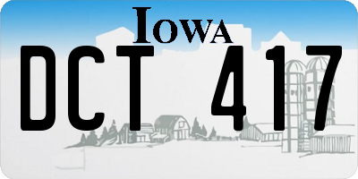 IA license plate DCT417