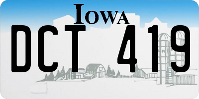 IA license plate DCT419