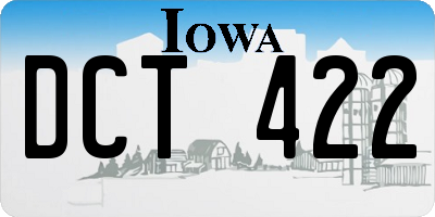 IA license plate DCT422