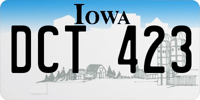 IA license plate DCT423