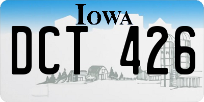 IA license plate DCT426