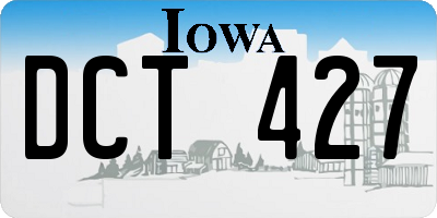 IA license plate DCT427