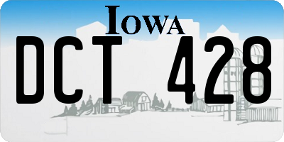 IA license plate DCT428