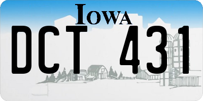 IA license plate DCT431