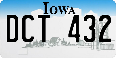 IA license plate DCT432