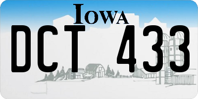 IA license plate DCT433