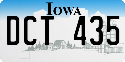 IA license plate DCT435