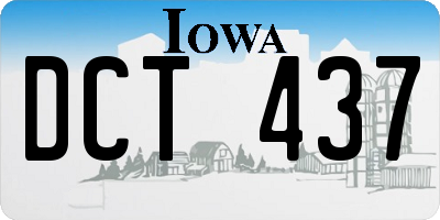 IA license plate DCT437