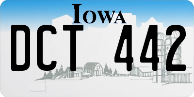 IA license plate DCT442