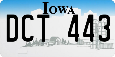 IA license plate DCT443
