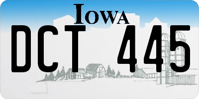 IA license plate DCT445