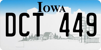 IA license plate DCT449