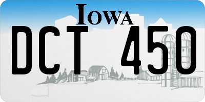 IA license plate DCT450