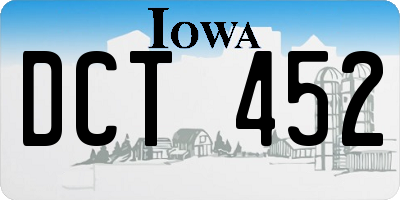 IA license plate DCT452