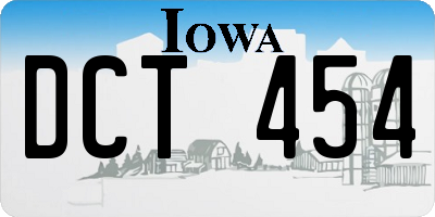 IA license plate DCT454