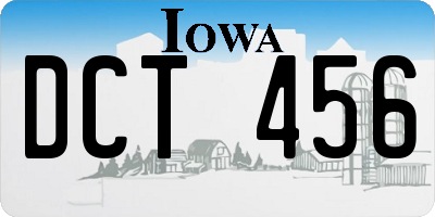 IA license plate DCT456