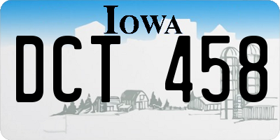 IA license plate DCT458