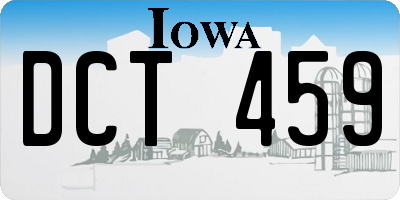 IA license plate DCT459