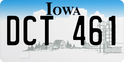 IA license plate DCT461