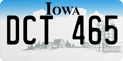IA license plate DCT465