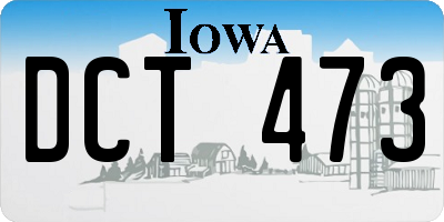 IA license plate DCT473