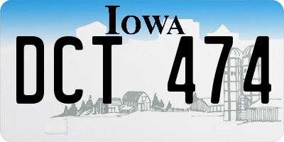 IA license plate DCT474