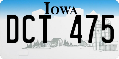 IA license plate DCT475