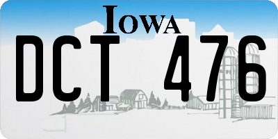 IA license plate DCT476
