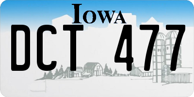 IA license plate DCT477