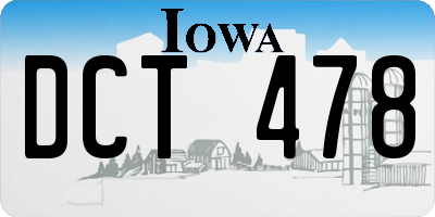 IA license plate DCT478