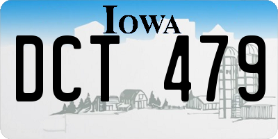 IA license plate DCT479