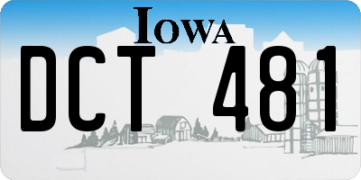 IA license plate DCT481