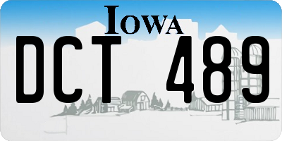 IA license plate DCT489
