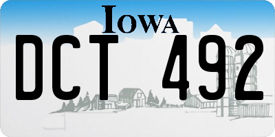 IA license plate DCT492