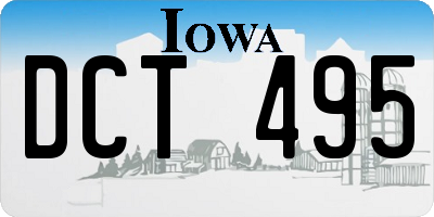 IA license plate DCT495