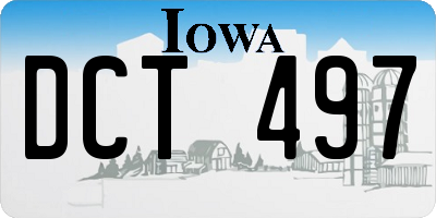 IA license plate DCT497