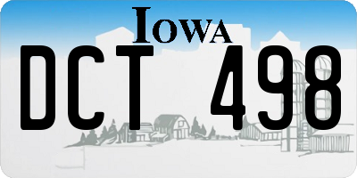 IA license plate DCT498