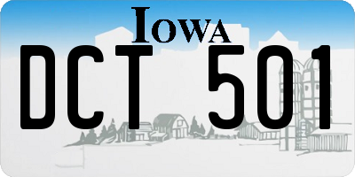 IA license plate DCT501