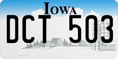 IA license plate DCT503