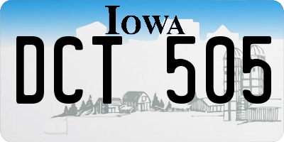 IA license plate DCT505