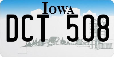 IA license plate DCT508