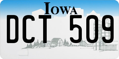 IA license plate DCT509