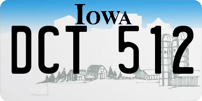 IA license plate DCT512