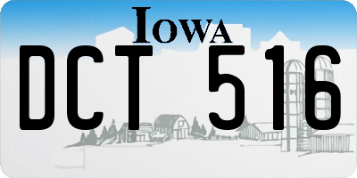 IA license plate DCT516