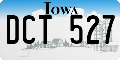 IA license plate DCT527