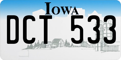 IA license plate DCT533